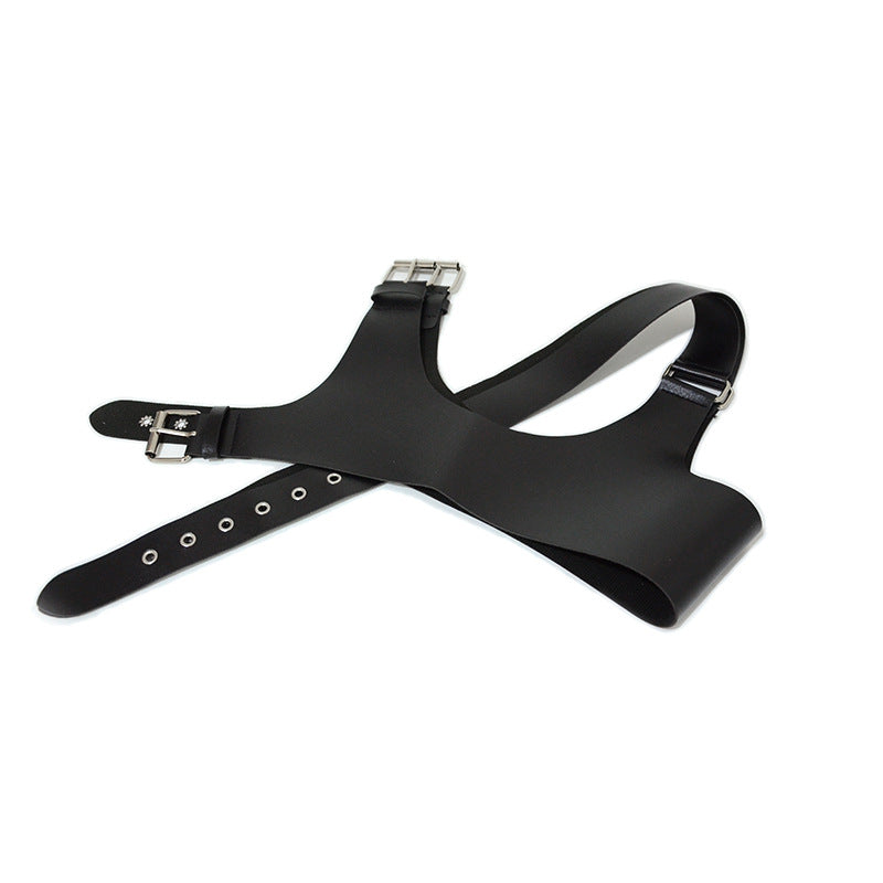 Strap faux leather black belt