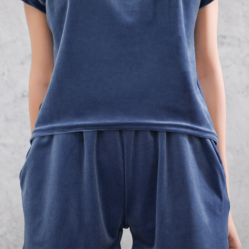 Velvet shorts ribbed
