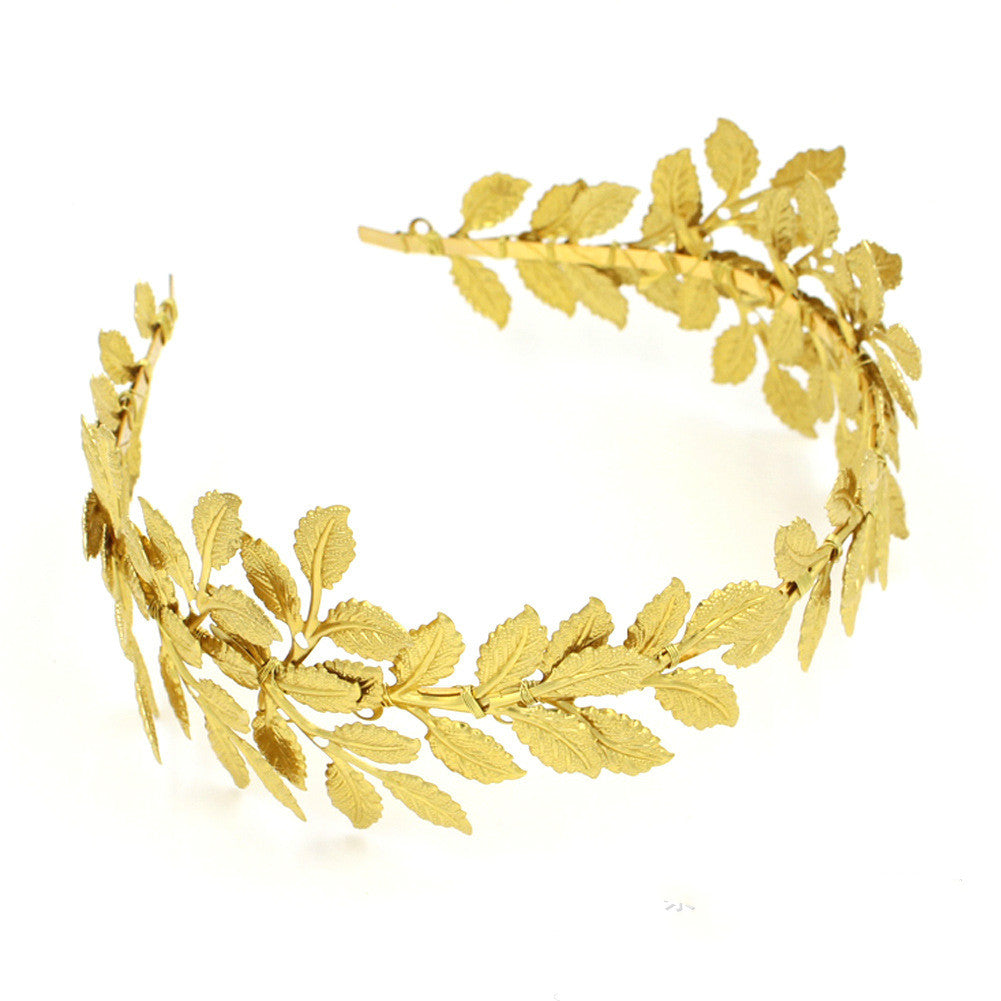 Golden leaf handmade bridal headdress