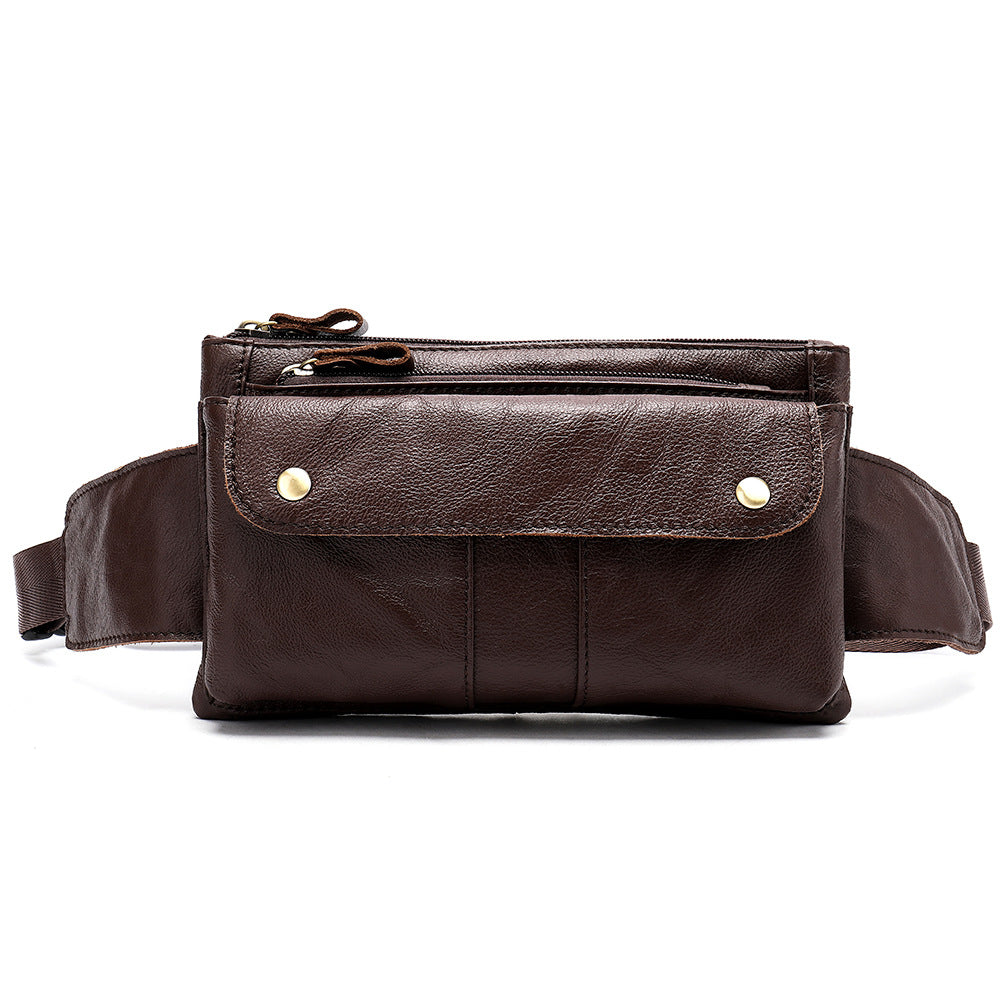 Leather men's belt bag