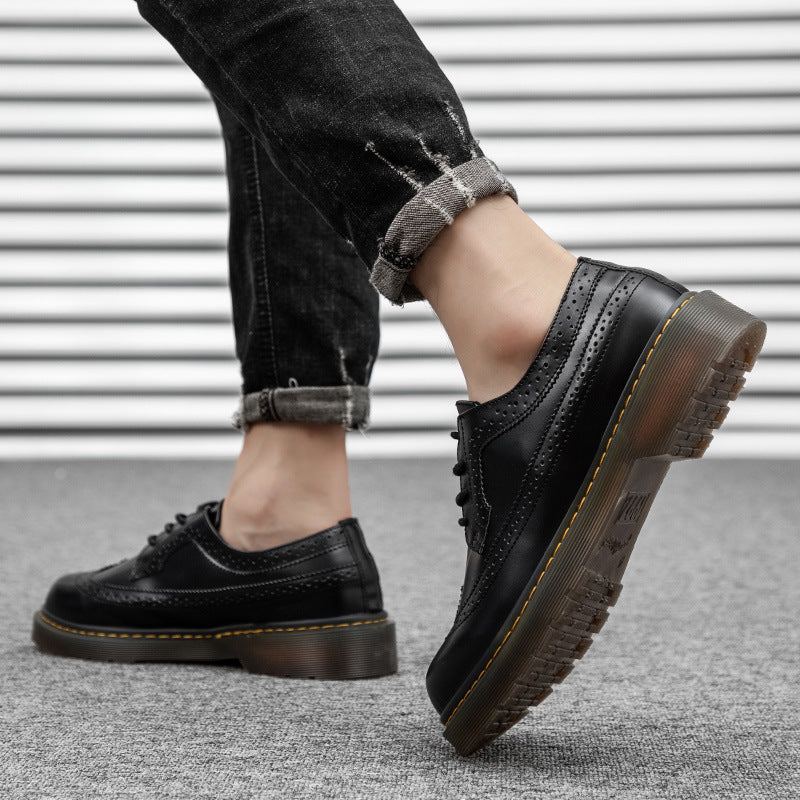 Men's Low-Top Platform Retro Leather Shoes