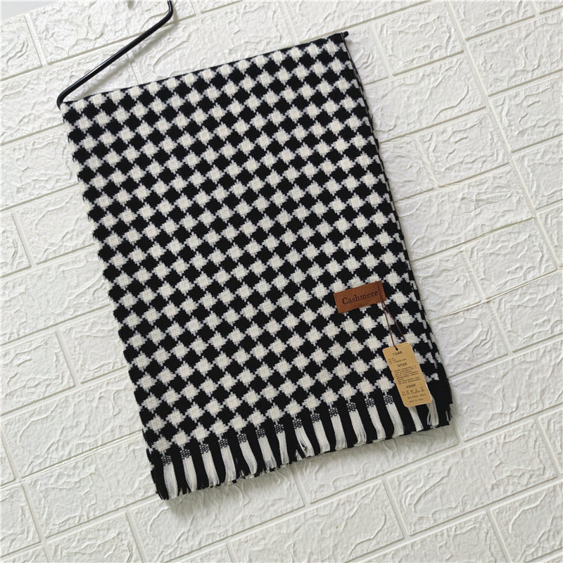 Imitation cashmere houndstooth scarf