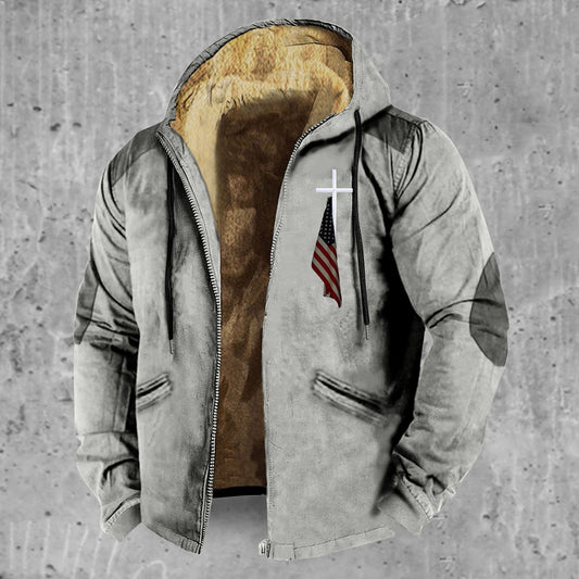 European And American Fashion Hooded Zipped Cotton-padded Jacket