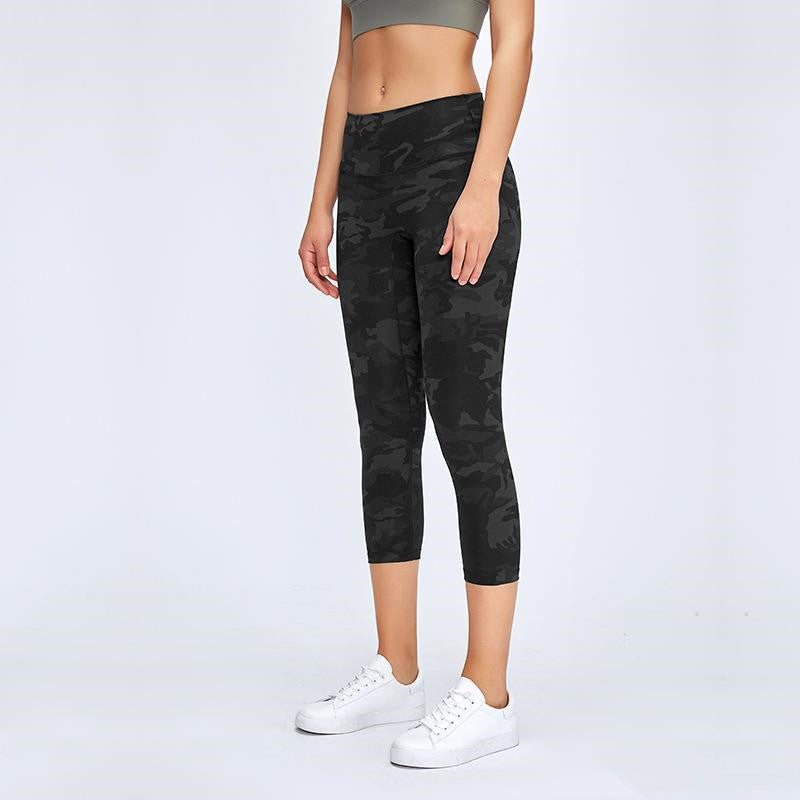 Yoga cropped pants tight sports fitness pants