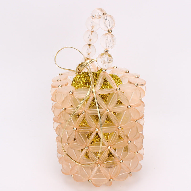 Golden inner pocket, leather cord shrink pocket