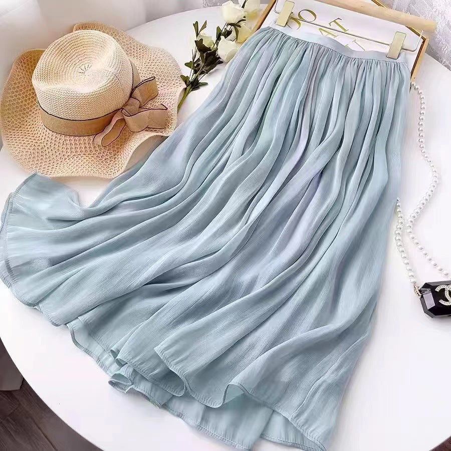 High-grade Streamer Yarn Skirt A- Line Large Hem