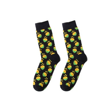 Men's and women's high-length flower long socks