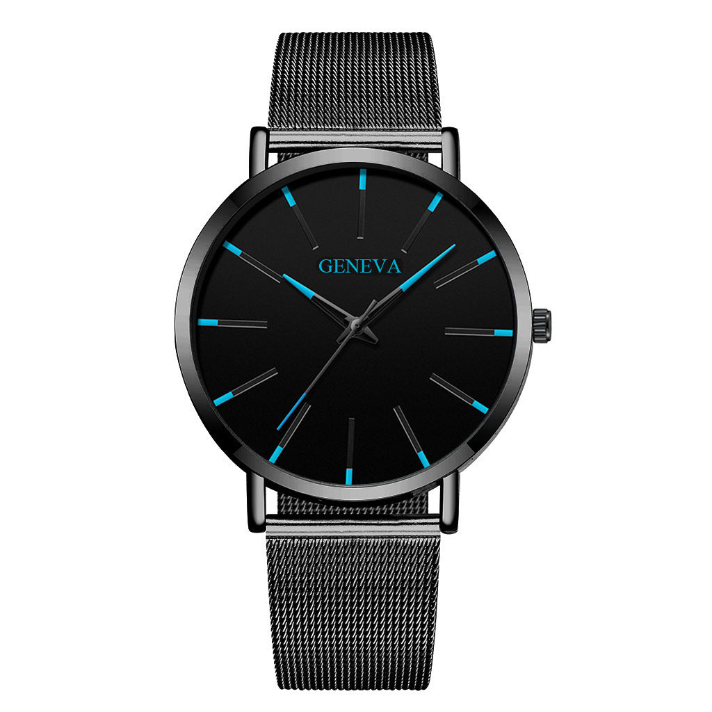 Alloy mesh belt men's watch