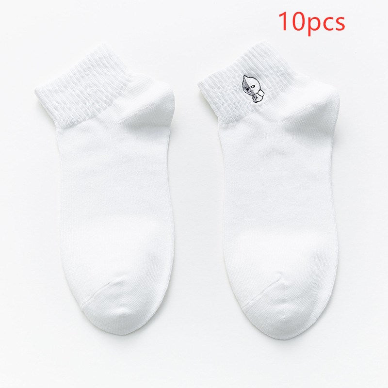 Female Japanese cartoon shallow mouth socks