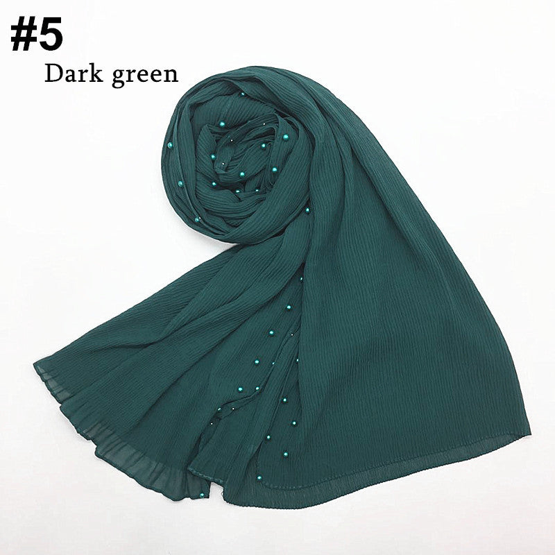 Full pleated pin bead scarf