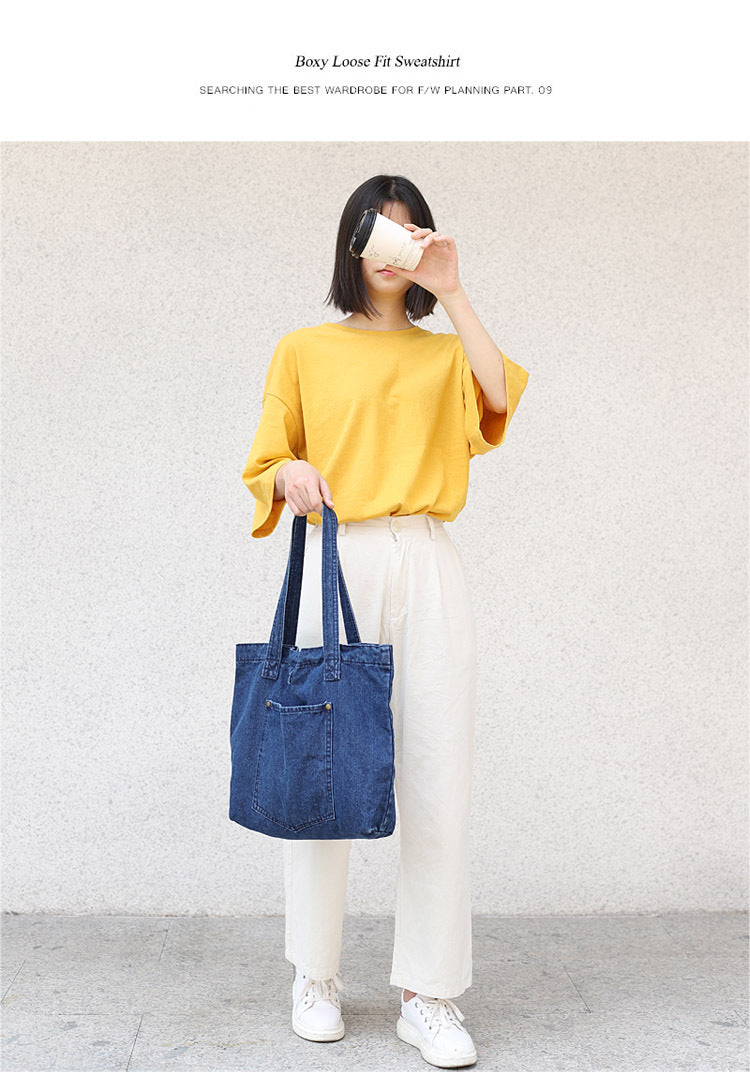 Denim handbag