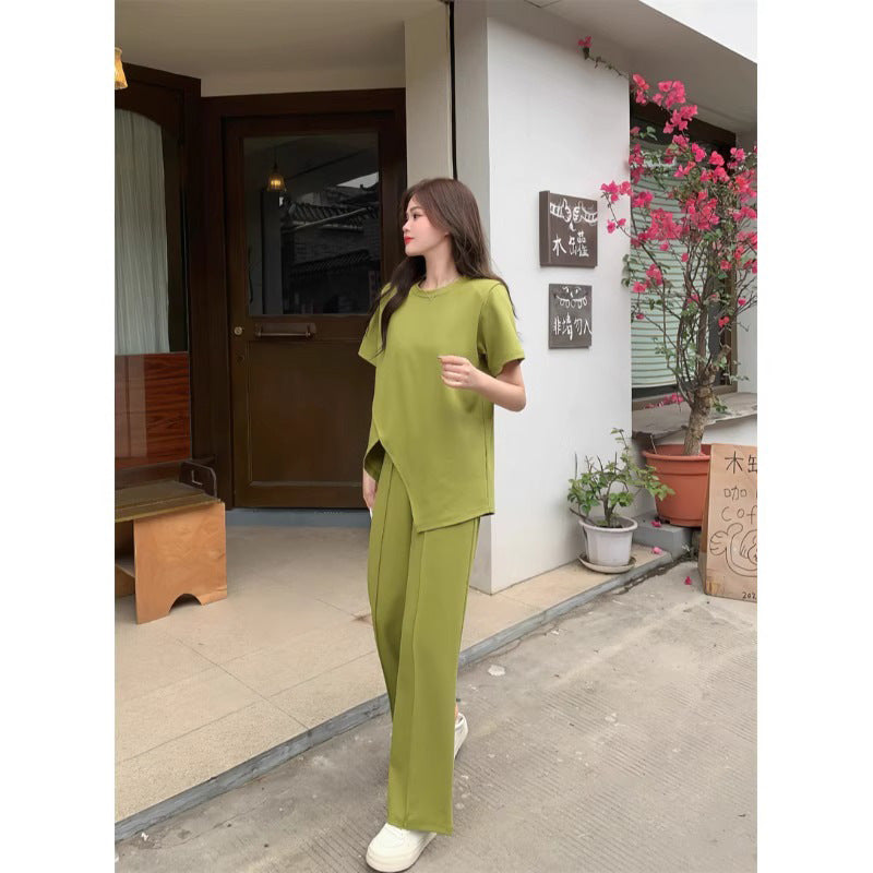 T-shirt And Casual Wide-leg Pants Two-piece Set
