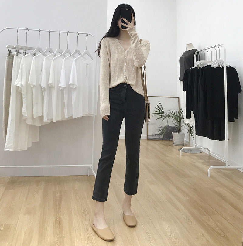 straight-leg jeans
