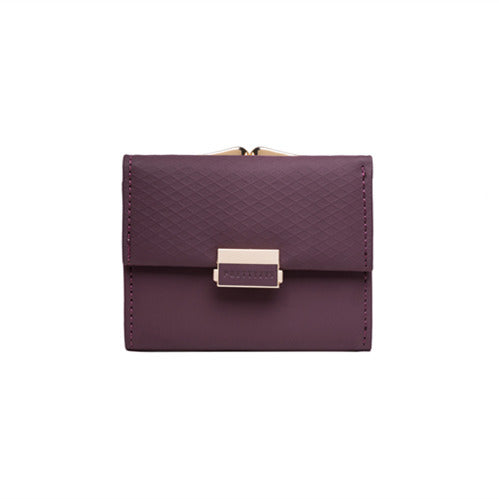 Fashion Simple Three Fold Clip Women's Short Wallet