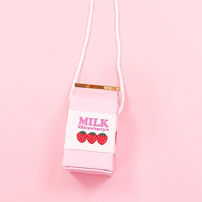 trawberry Milk Bag Super Cute Milk Box Embroidery Strawberry Banana Cool Messenger Bag Soft Sister Milk Bag