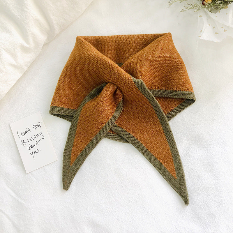 Autumn And Winter Triangle  Knitted Shawl Style Women's Outer Scarf