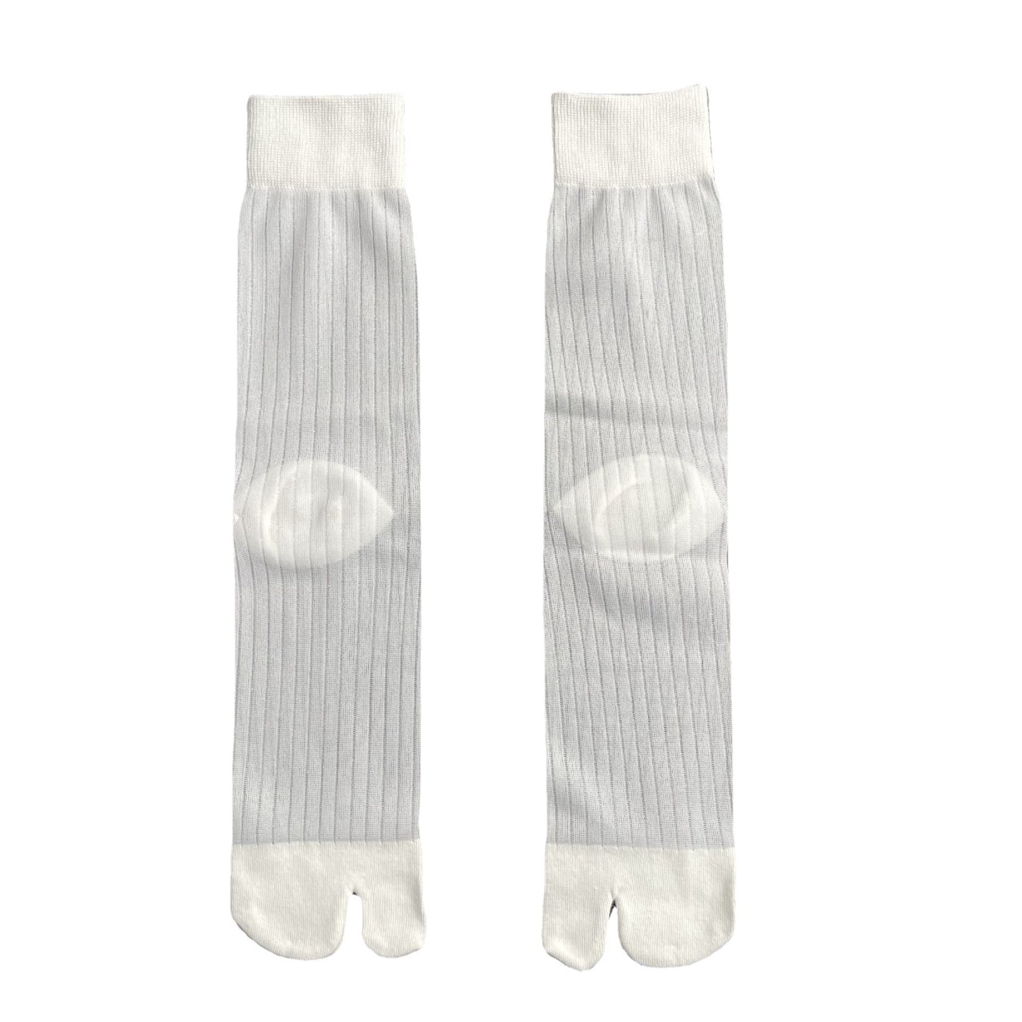 Ultra-thin Bright Silk Vertical Stripes Transparent Summer Split Toe Stockings Women's Socks