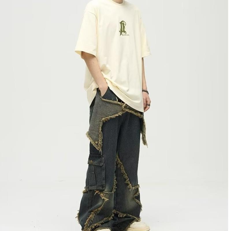 Plus Size Retro Straight Loose Wide-leg Workwear Jeans