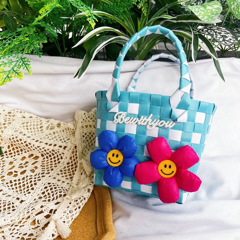 Kids Carrot Vegetable Basket Weaving Bag For Vacation