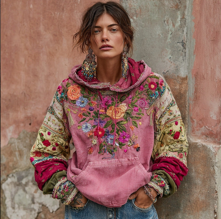 Womens Loose-Fit 3D Digital-Print Hoodie For Winter