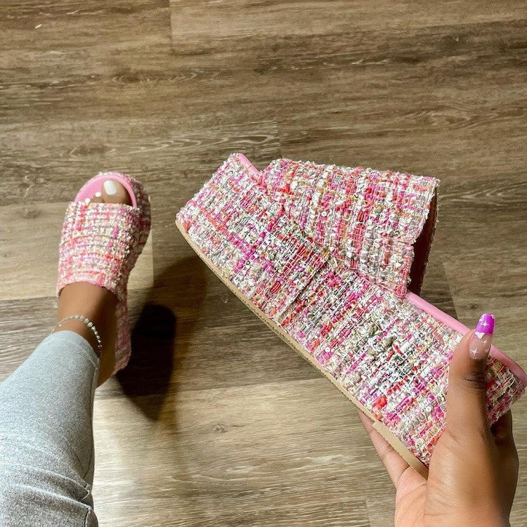 Light-colored Lady-style Fashion Outer Wear Sandals And Slippers