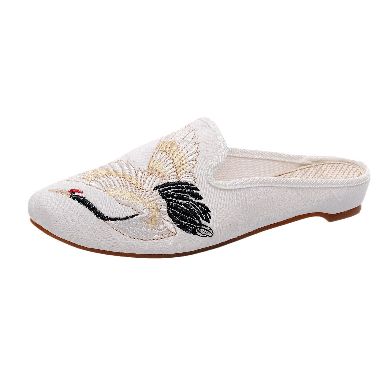 Slippers Pointed Toe Chinese Style Traditional Vintage Embroidery Fabric