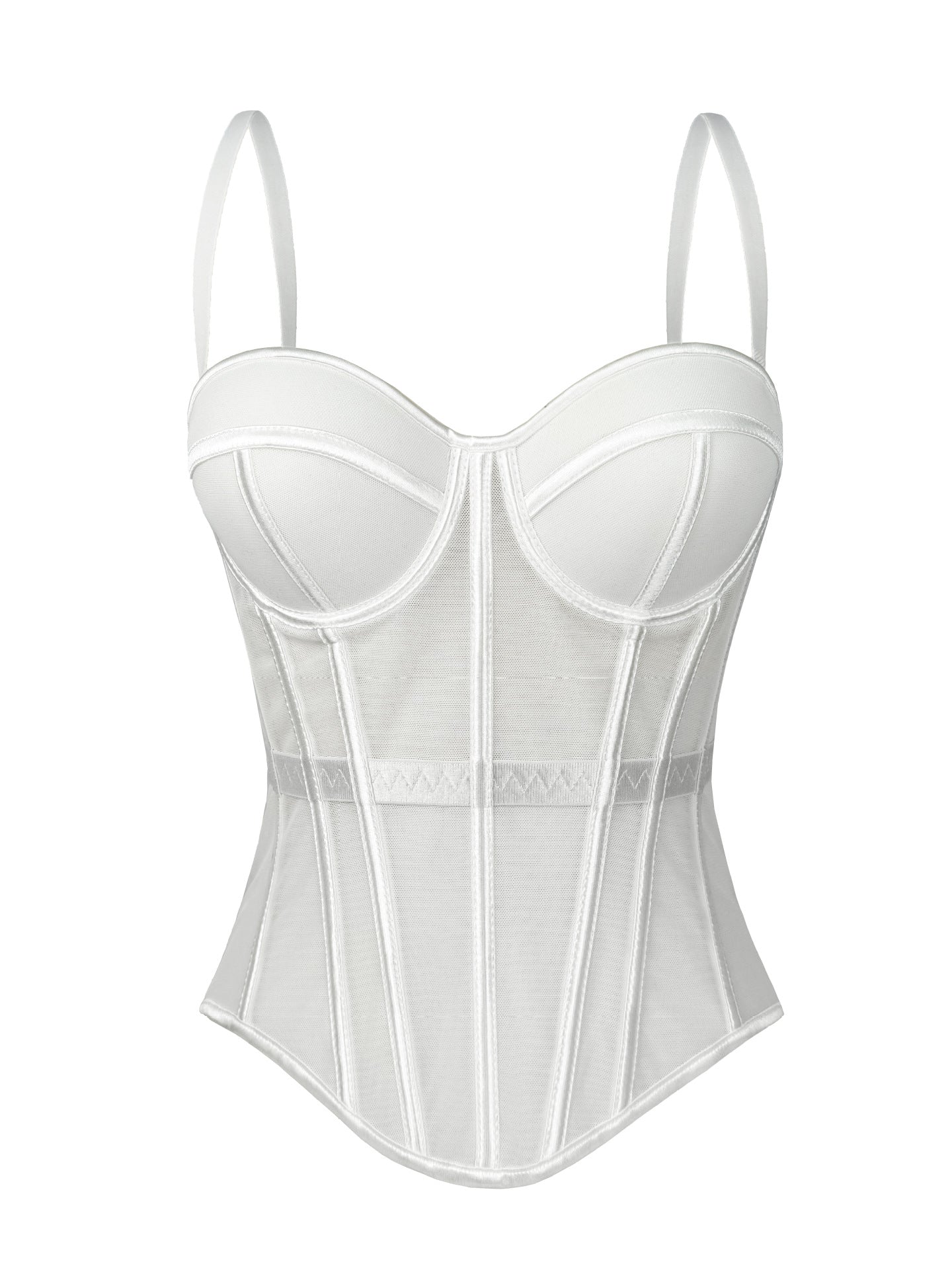 European And American Solid Color Fashion Fishbone Corset Waist-tight Slimming Mesh Camisole