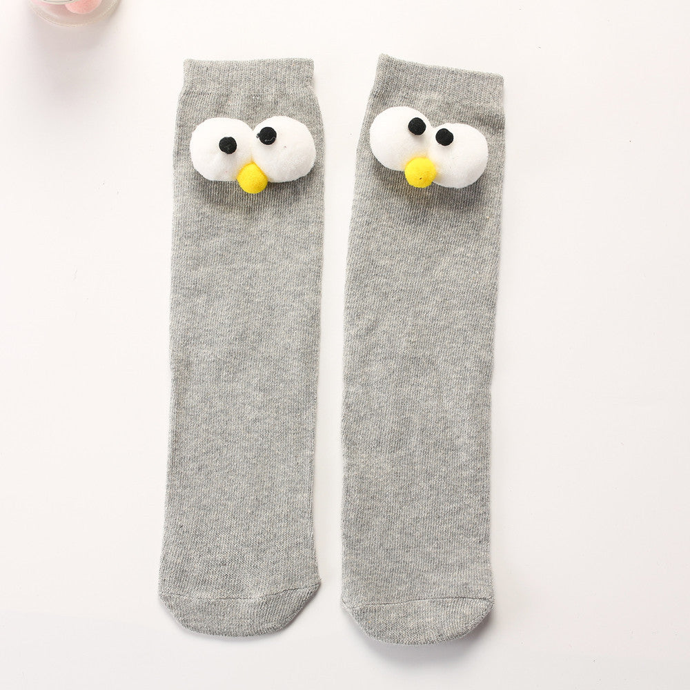 Knee-length Doll Socks With Big Eyes