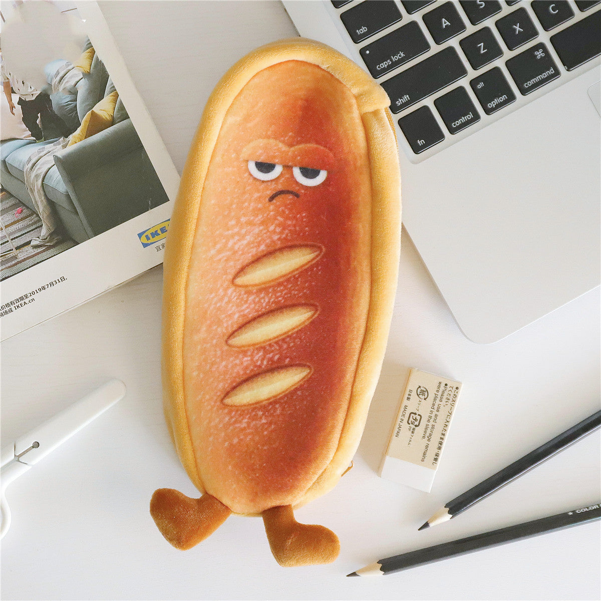 Cute Expression Sliced Toast Coin Purse