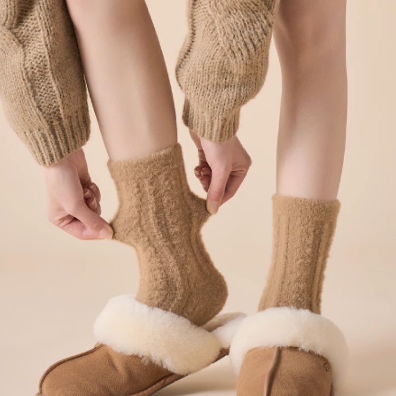 Coral Fleece Socks Women's Autumn And Winter Maillard Plush