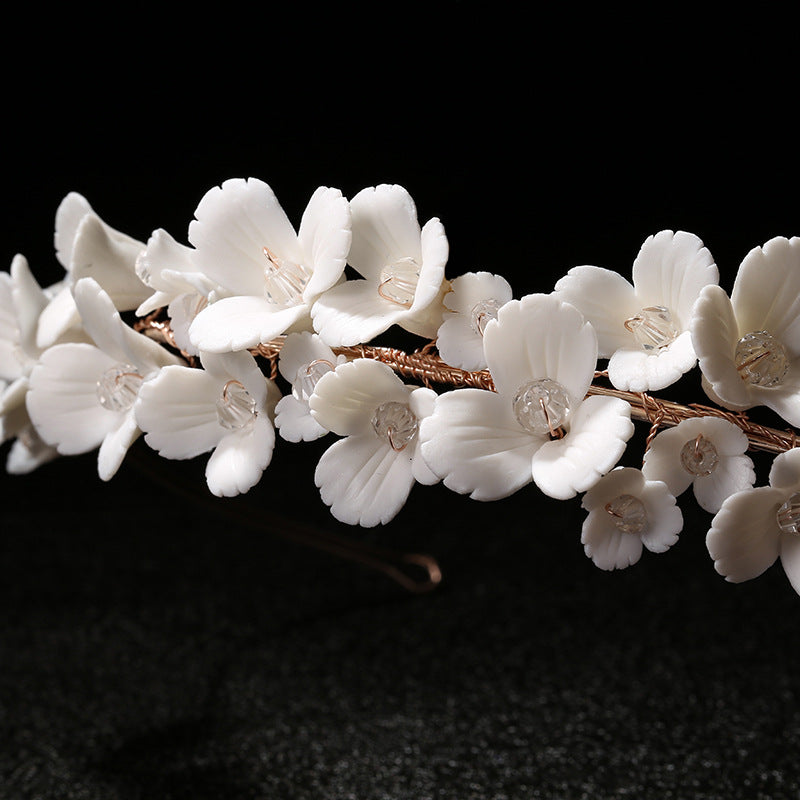 Design White Ceramic Flower Crown Headband