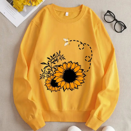 Fleece sweatshirt med bogstavprint og lange ærmer