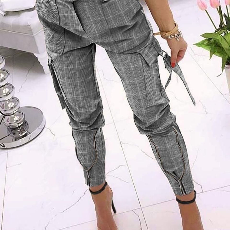 Cross-Border New Product Amazon Wish AliExpress Casual Pants Women's Trousers Solid Color Overalls And Cropped Trousers