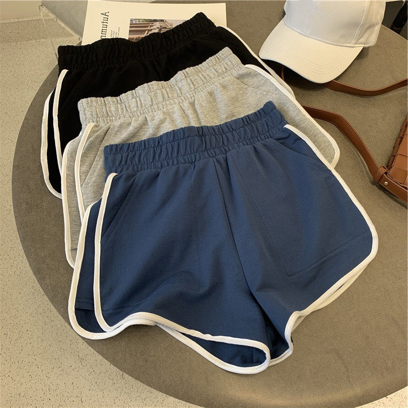 Sports Women's New Elastic Waist Slim Running Wide Leg Shorts
