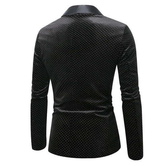 Men Casual Loose Versatile Color Blocked Order A Suit Jacket