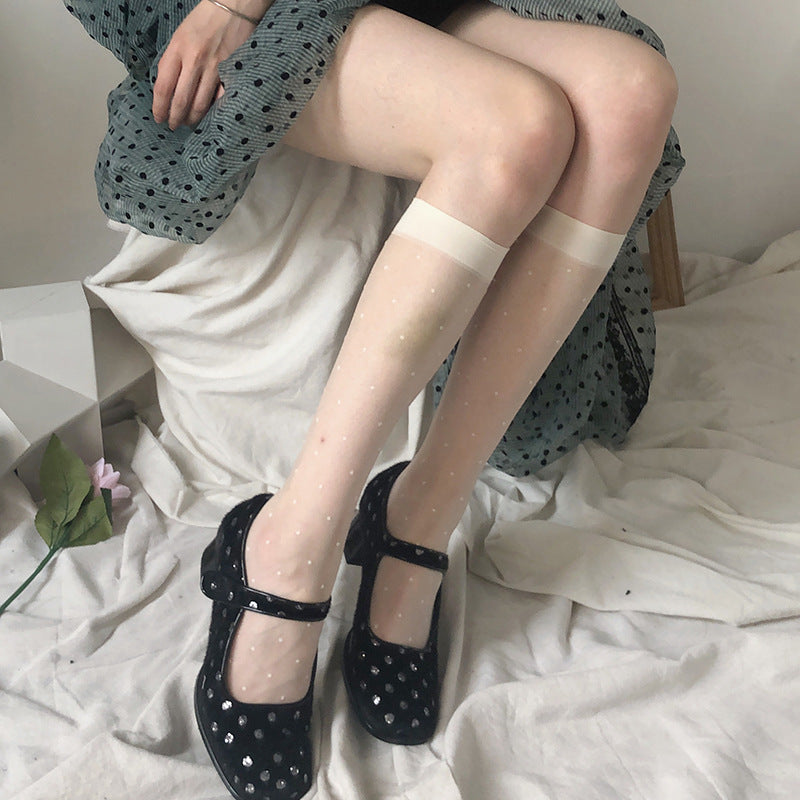 Transparent Calf Socks Jk White Socks Fashion