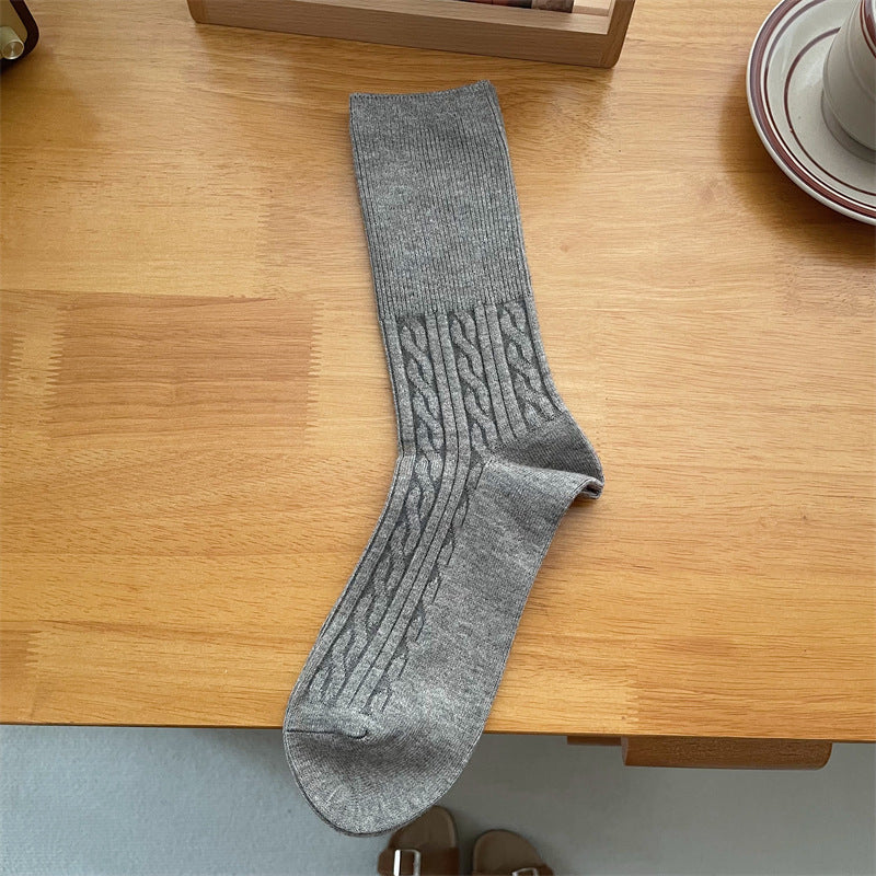 Women's Autumn Winter Wool Thickened Warm Mid-Calf Socks