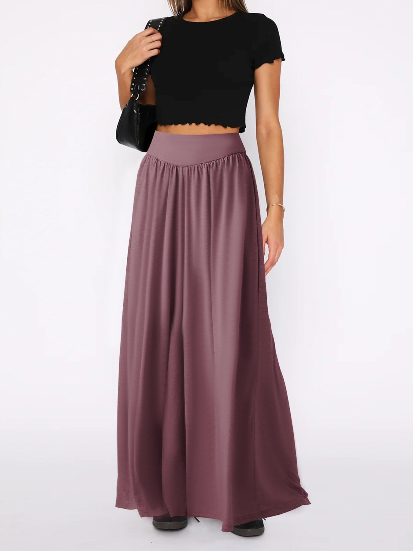 Loose-fitting Dance Draping Effect Pants High Waist Wide Leg