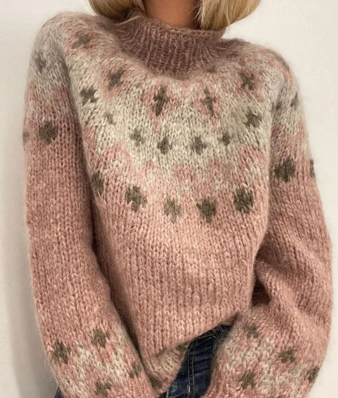Round-neck Chunky-knit Cotton Fabric Top
