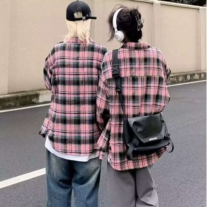 Tie-dye ternet langærmet skjorte til mænd efterår japansk vintage