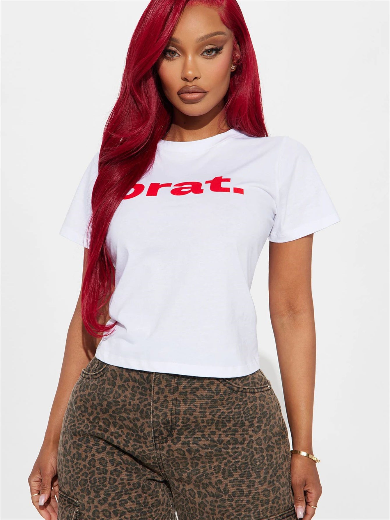 Rundhalset maven-bar Cropped T-shirt Kortærmet