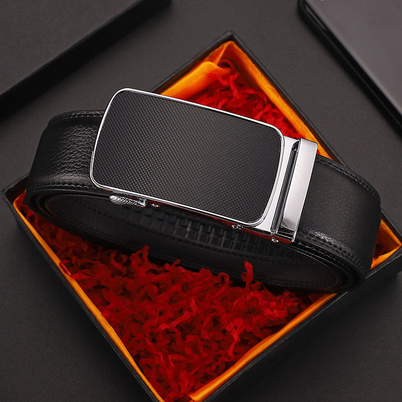 Men's Leather Belt With Automatic Buckle