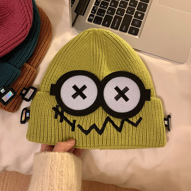 Cartoon-Knit Beanie For Fall And Winter