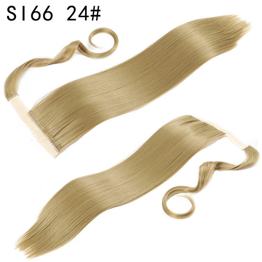 Long Straight Synthetic Wig With Headband For Womens Ponytail