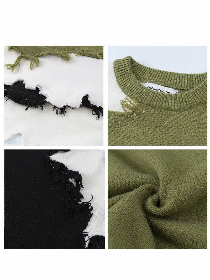 Fashion Retro Tassel Irregular Sweater Men