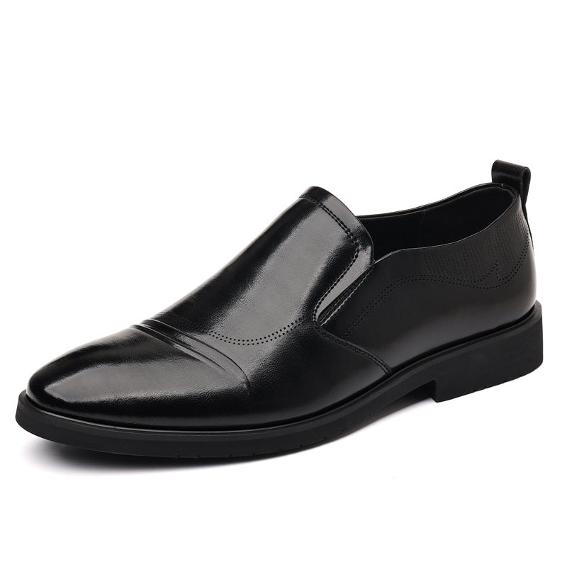 Mens Plus-Size Vintage Business Slip-On Leather Shoes
