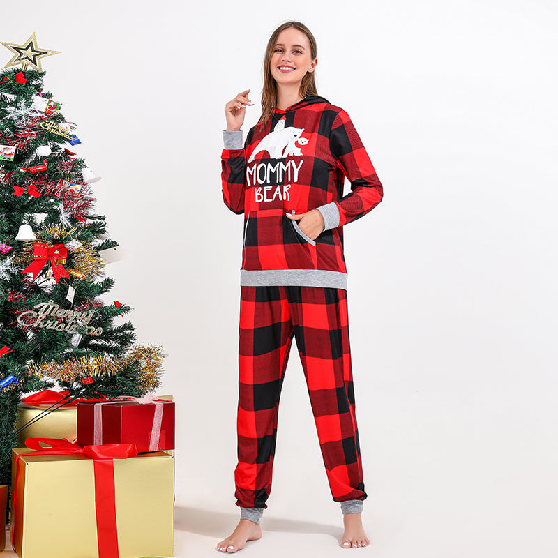 Julepyjamas sæt med imiteret pels og print til hele familien