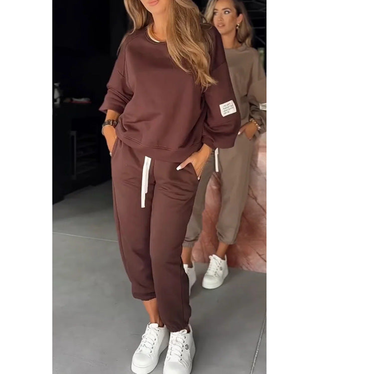 Casual Wide Leg Pocket Trousers Suit For Women