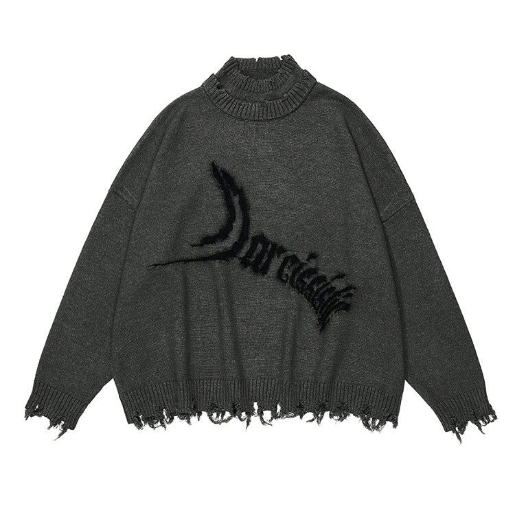 Fashion Brand Double-layer Neckline Casual Sweater