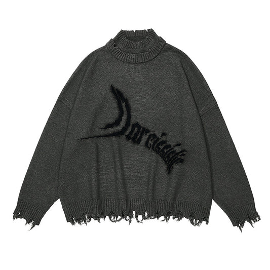 Fashion Brand Double-layer Neckline Casual Sweater